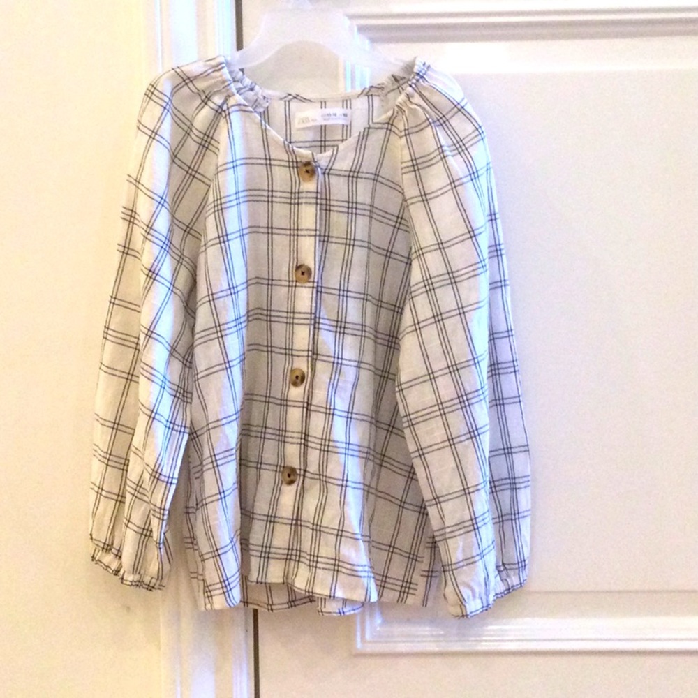 Girls Flanelled Button-up Blouse